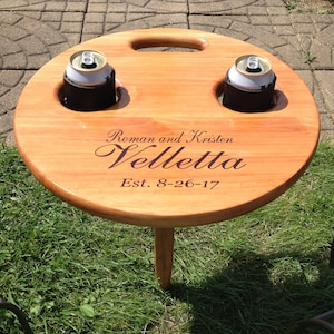 Outdoor Beer table, folding/portable, personalize Christmas gift, birthday gift, camping, gift for Dad, retirement gift, camping, fire pit