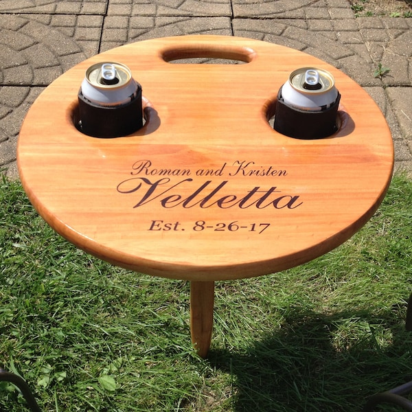 Mesa de cerveza para exteriores, plegable/portátil, personalizable, regalo de Navidad, regalo de cumpleaños, camping, regalo para papá, regalo de jubilación, camping, fogata