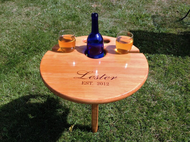 Personalized Wedding Gift For The Couple Anniversary Engagement Bridal Shower Folding Wine Table Unique