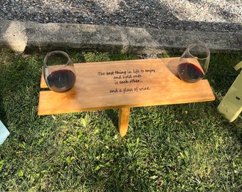 Outdoor wine holder, Personalized gift, folds flat, camping, fire pit, retirement gift, RV, Anniversary gift, personalized Birthday gift