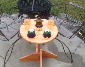 Outdoor beer and wine table & stand, personalized Birthday gift, Anniversary, Christmas gift, gift for couple, unique gift, retirement, RV