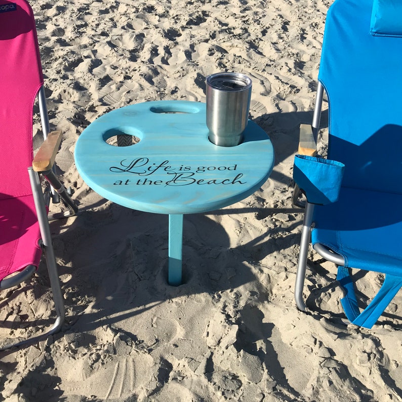 Epoxy Beach Art folding portable handmade beach table, personalized unique gift, beach lover, Retirement gift, vacation home, birthday gift Vintage Aqua