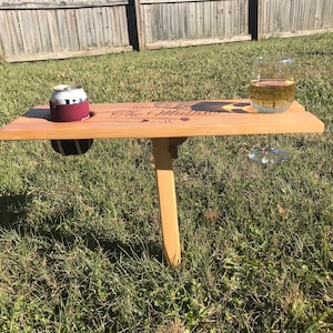 Outdoor drink holder, Personalized Christmas gift, folds flat, beach, fire pit, beach-lover gift, RV, Anniversary, unique birthday gift