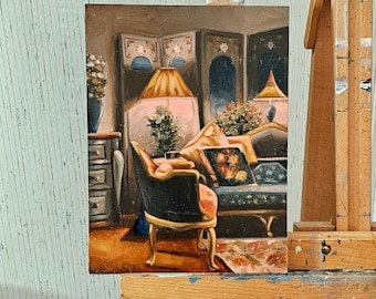 Oil Painting - "La Vie en Rose" // Vintage Interior