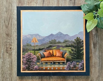 Original Oil Painting // Surreal Vintage Landscape - "Melancholia"