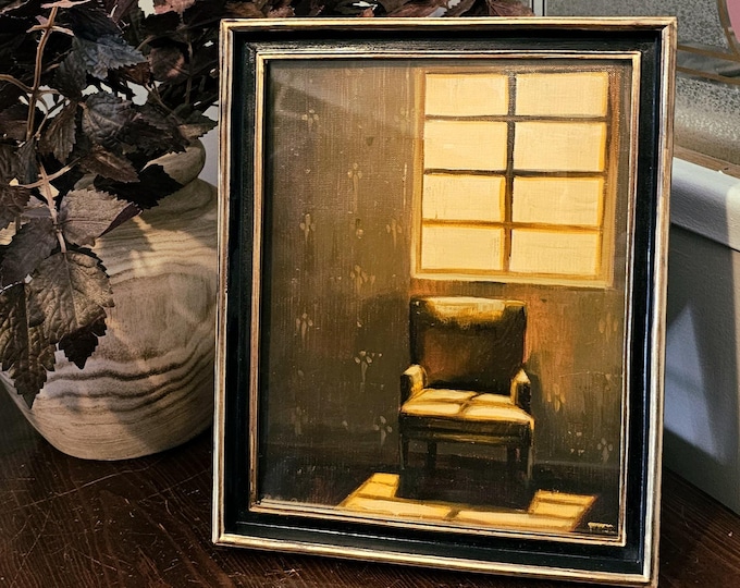 Featured listing image: Original Oil Painting - Vintage Interior // "Chair Study No.2"