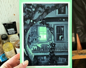 Original Oil Painting // Surreal Landscape "Hall Ave Study No 1"