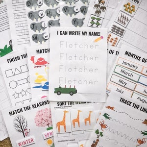 Safari Busy Binder, Education Games, Learning Binder, Early Education Workbook, Hands on learning resources, preK curriculum, Homeschool