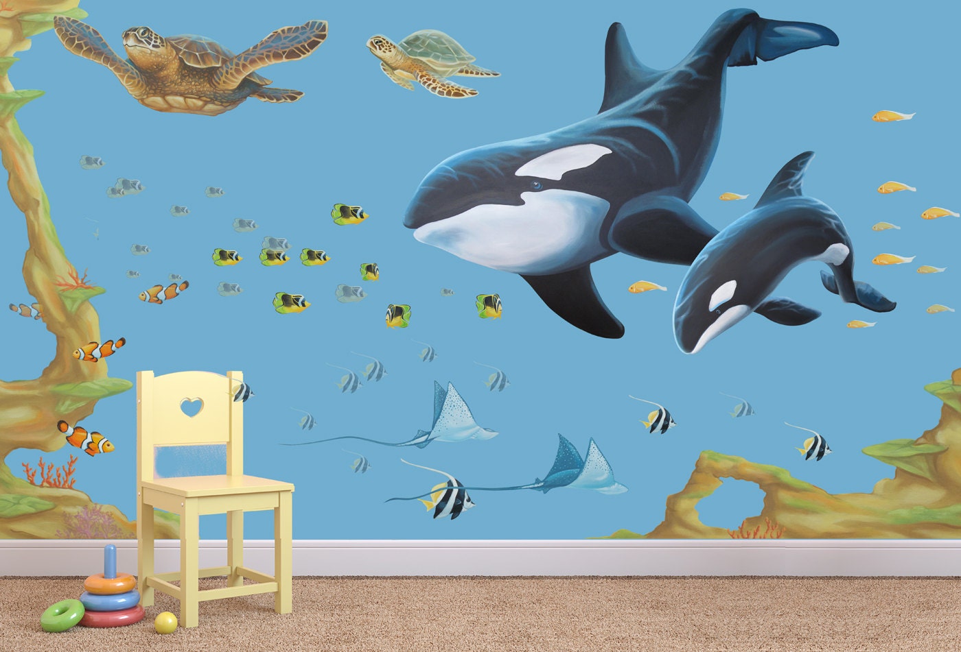 Sea life Decals Ocean Decals Sealife wall decals Sea life Etsy