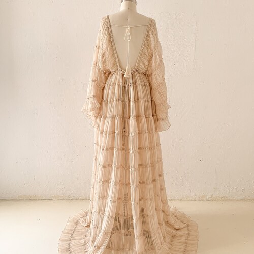 beige silk midi dress Veronica Beard Sira Silk Midi Skirt | Stone Khaki Multi main image 0