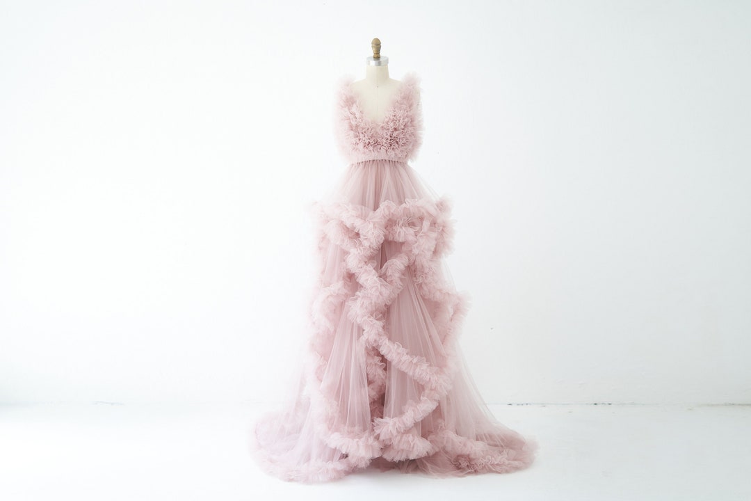 Mauve Maternity Dress for Photo Shoot/tulle Maternity Gown/baby Shower ...