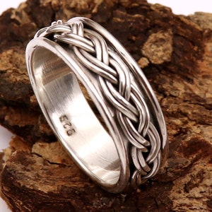 925 Sterling Silver Ring Spinner Meditation Ring Christmas Gift Ring Boho Ring  Silver Jewelry GESR161