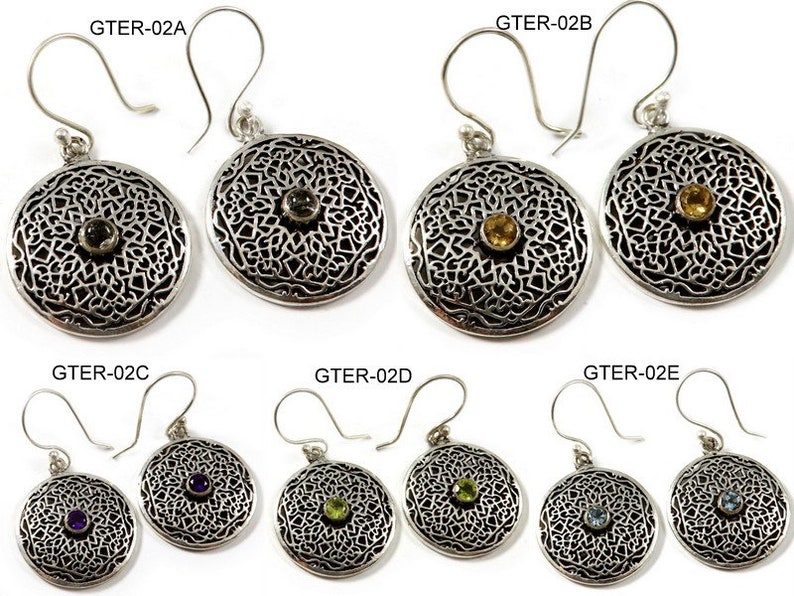 Citrine Amethyst Peridot Blue Topaz Faceted Rutilated Gemstone Natural Solid 925 Sterling Silver Earring Jewelry Drop Dangle Earring GTER-02