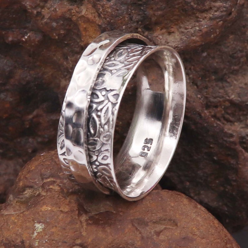 Spinner Ring Solid 925 Sterling Silver Band Meditation Ring All Sizes GESR06 