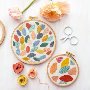Seed Sampler Embroidery Pattern. DIY Embroidery Craft. Embroidery Sampler. Stitch Sampler. Colorful Abstract Art. DIY Craft. Download PDF.