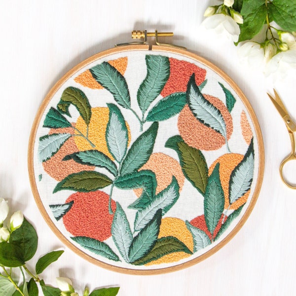 Freshly Picked Embroidery Pattern. DIY Pattern. Craft Project. Botanical Art. Learn to Embroider. DIY Stitch.