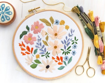 Alpine Posy Embroidery Pattern. Digital Embroidery Pattern PDF File. Instant Download. DIY Embroidery Craft.