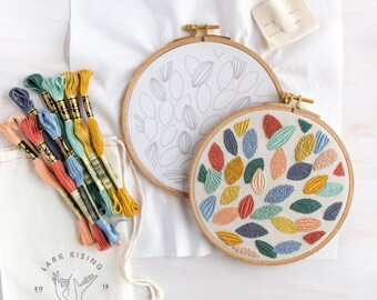 Seeds Sampler Embroidery Kit (large). DIY Embroidery Pattern. Stitch Craft.