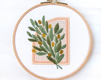 Olive Branch Embroidery Pattern. Downloadable PDF File. Instant Download. DIY Embroidery Design. Botanical Embroidery Pattern. Craft Project