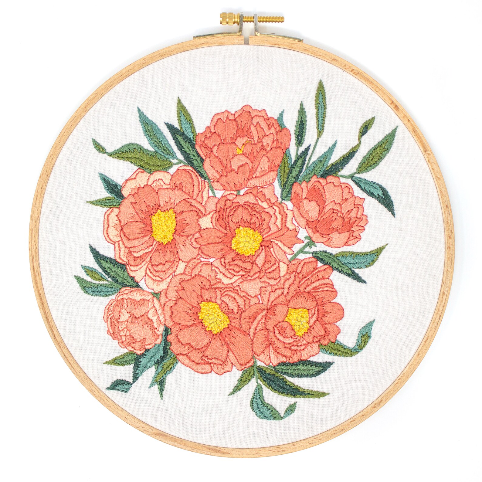 Peony Embroidery Pattern. DIY Craft Embroidery. Stitch Craft. Etsy