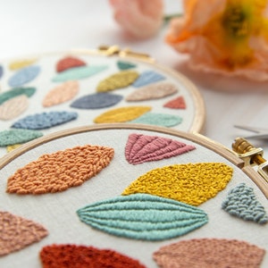 Meadows Collection Bundle. Four Embroidery Patterns. DIY Craft. Hoop Art. Colorful Embroidery Designs. Abstract Embroidery. Floral Landscape image 7