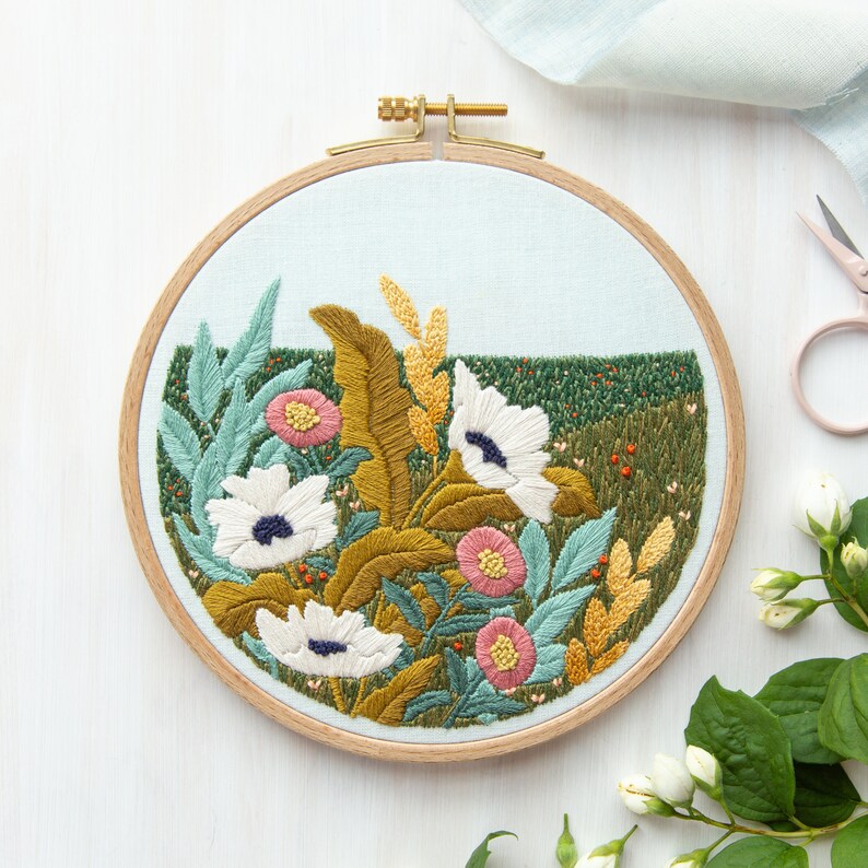Wildflower Embroidery Kit. DIY Embroidery Pattern. Stitch Etsy