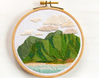 Somewhere to Lava Embroidery Pattern. Hawaii Island Inspired Embroidery Design. DIY Craft. Paradise Collection. Instant Download PDF.