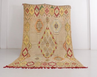 Vintage Moroccan Boujaad Rug HIBISCUS TEA 6 ft 2 x 11 ft 8 / 187x350