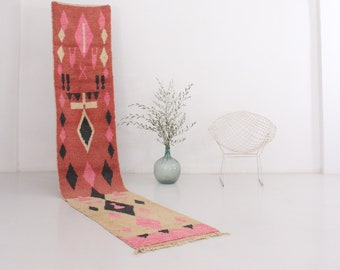 Contemporary Moroccan Runner SCARLET & ROSE 2 ft 8 x 12 ft / 70 x 365 cm