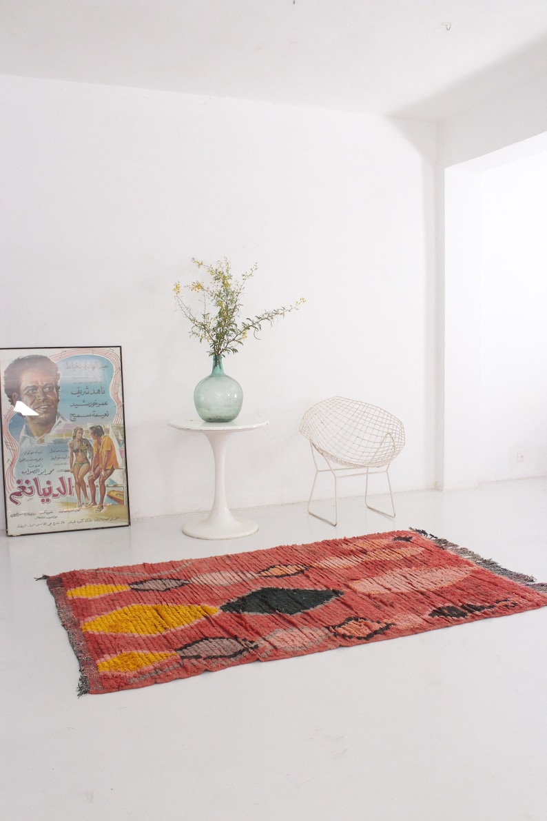 Vintage Moroccan Accent Rug CINAMMON GIRL 4 ft 8 x 7 ft / 140 x 215 cm image 1