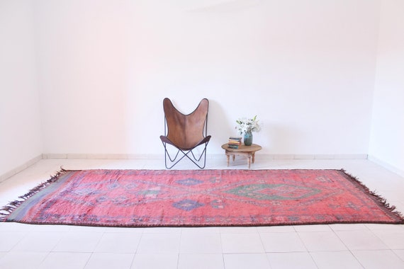 Vintage Moroccan Area Rug Crimson Kiss 5 Ft 9 In X 12 8