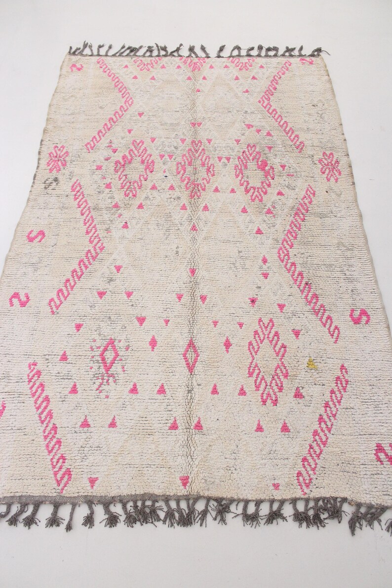 Vintage Moroccan Boujaad Rug DRAGONFRUIT 5 ft 9 x 10 ft 4 / 172 x 310 cm zdjęcie 5