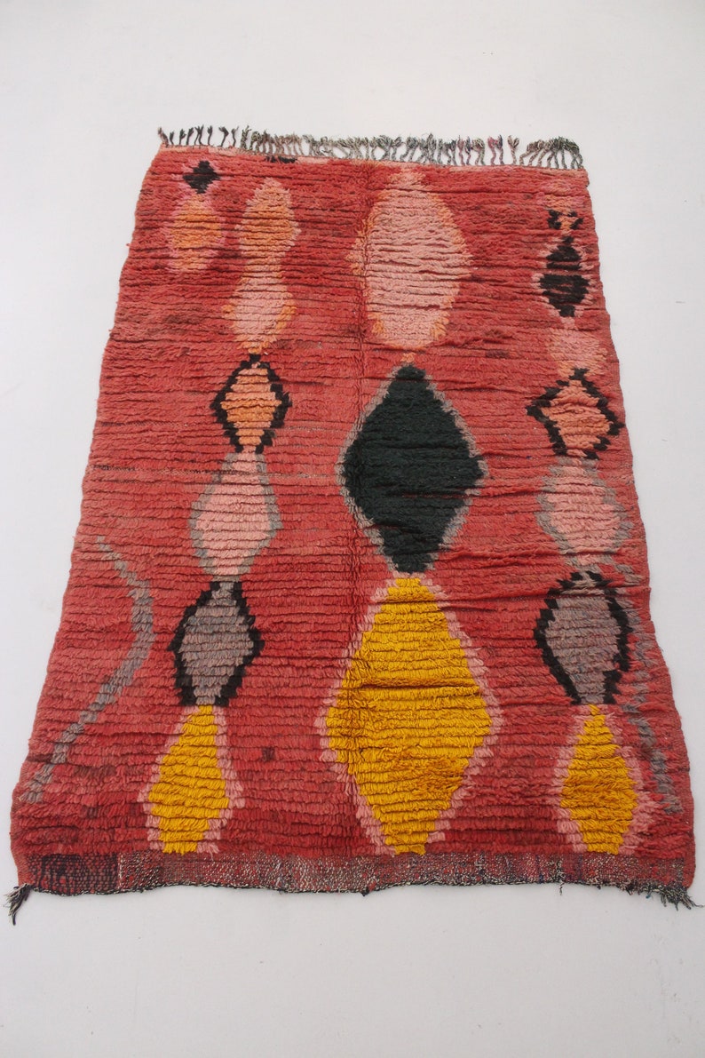 Vintage Moroccan Accent Rug CINAMMON GIRL 4 ft 8 x 7 ft / 140 x 215 cm image 4