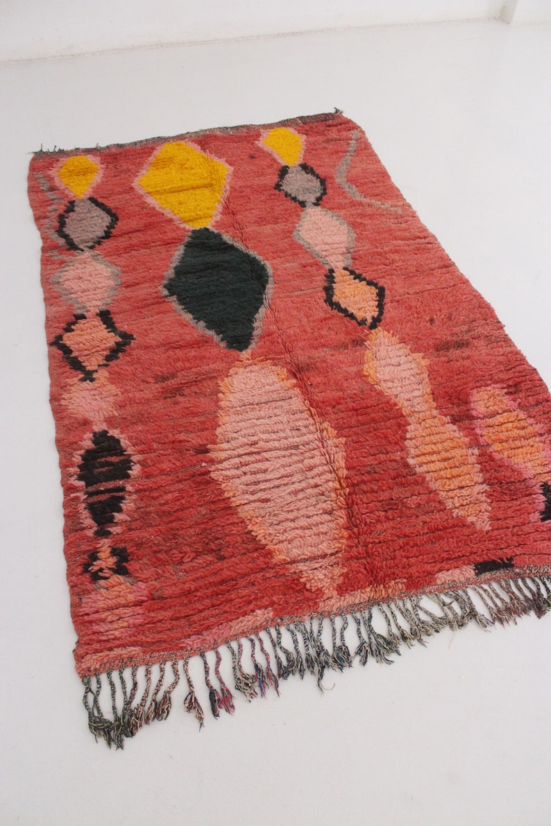 Vintage Moroccan Accent Rug CINAMMON GIRL 4 ft 8 x 7 ft / 140 x 215 cm image 5
