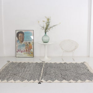Contemporary Moroccan Zanafi Flatweave THE TUXEDO 6 ft 4 x 10 ft / 190 x 300 cm