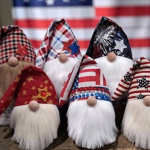 Patriotic Gnomes Red, White, and Blue, American Made  Gnomes