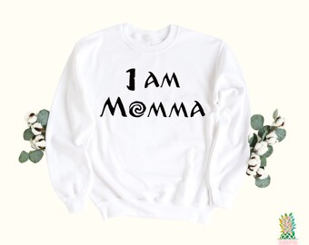 I am momma! Now available in Bella Canvas Sweatshirt this Moana sweatshirt is great and warm for a Moana Birthday Party!