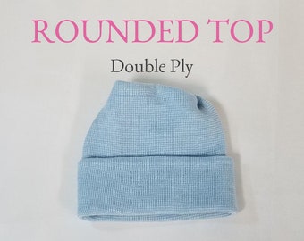 12 Baby Hats, Blank Blue Hospital Hats.  Baby Boy, 2 Ply Rounded Top, Hat, Photo Outfits, Ready to Decorate