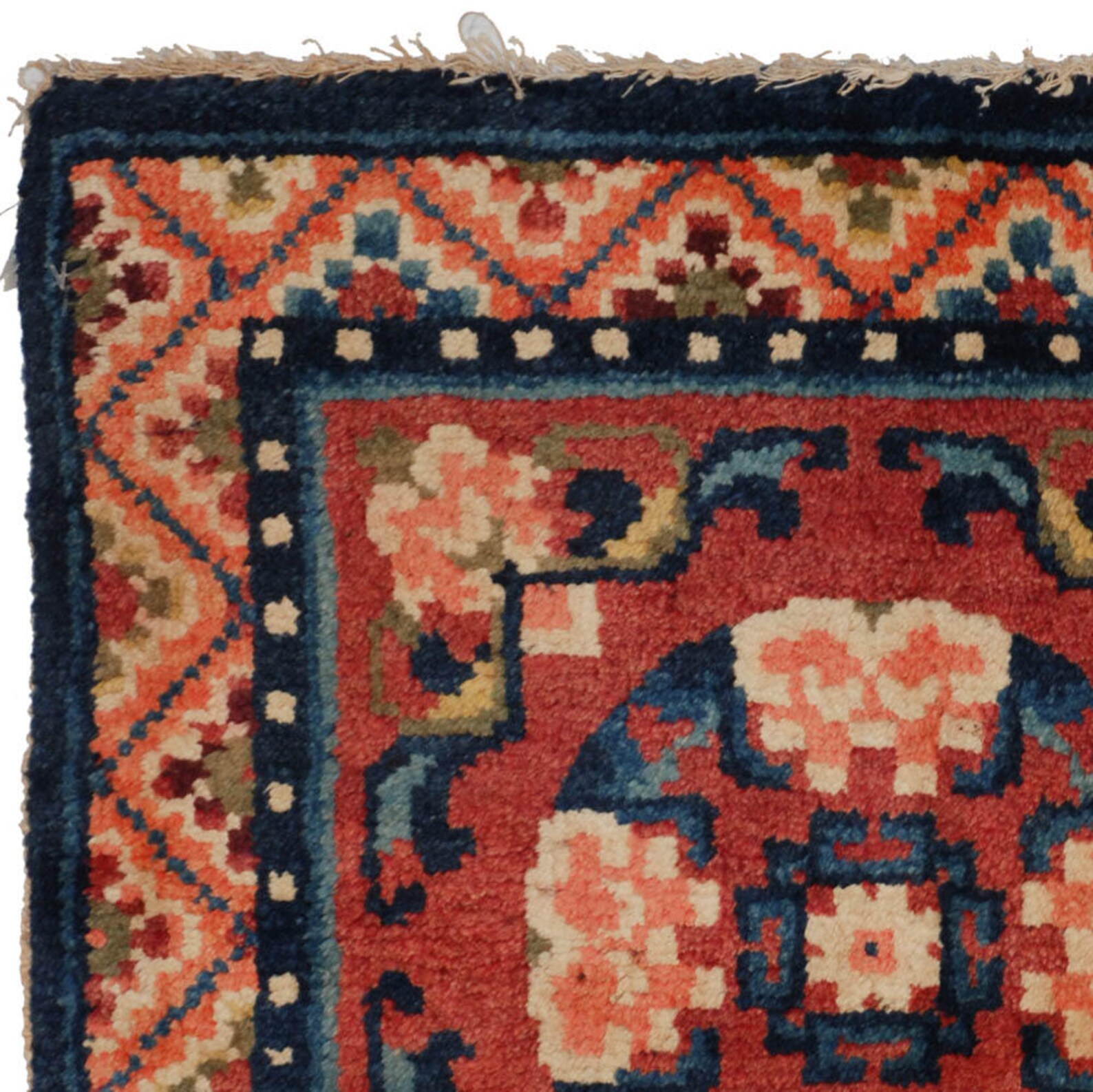 2 X 2 Antique Chinese Handknotted Square Rug 021326 Etsy