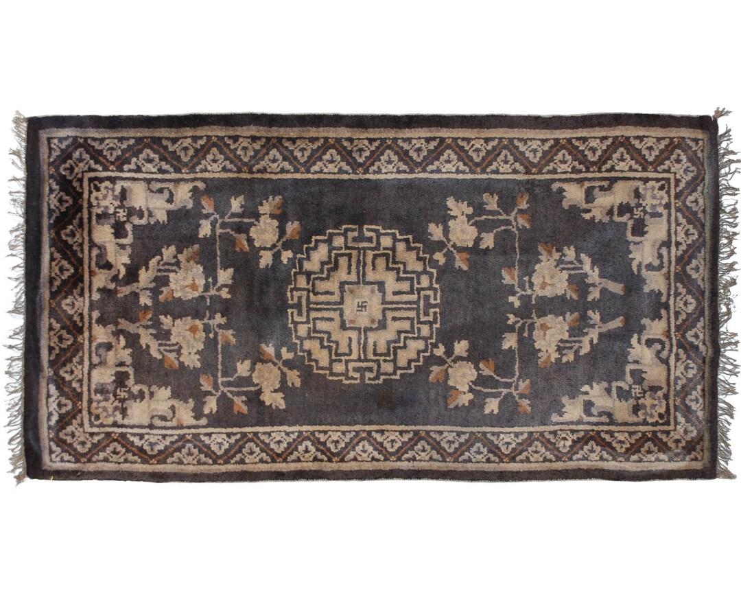 2 X 5 Antique Chinese Handknotted Rug 021358 Etsy