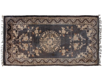 2 x 5 Antique Chinese Hand-Knotted Rug 021358