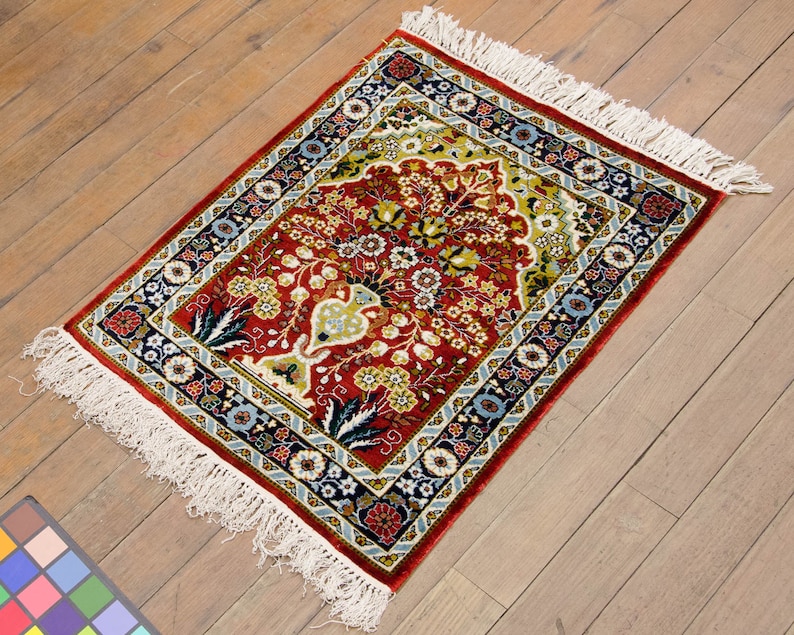 2x2 Kashmir Tree of Life Hand Knotted Oriental Vintage Rug | Etsy