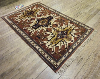 4x7 Kula Design Vintage Hand-Knotted Rug 013656