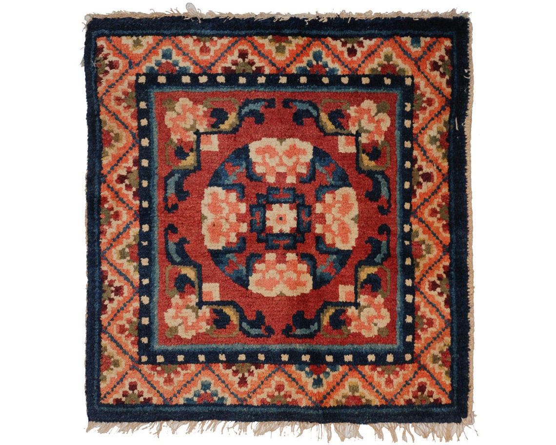 2 X 2 Antique Chinese Handknotted Square Rug 021326 Etsy