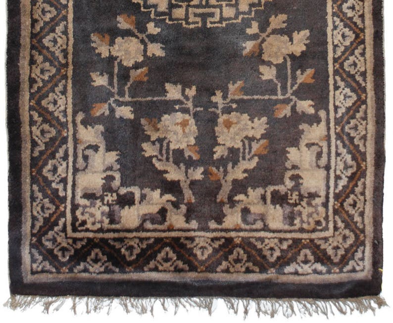 2 X 5 Antique Chinese Handknotted Rug 021358 Etsy