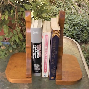 Rustic Pair Silid Wooden Book Ends, Musical Home Decor