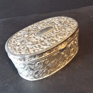 Silver Jewelry Box, Lidded Ring Stash, Holder