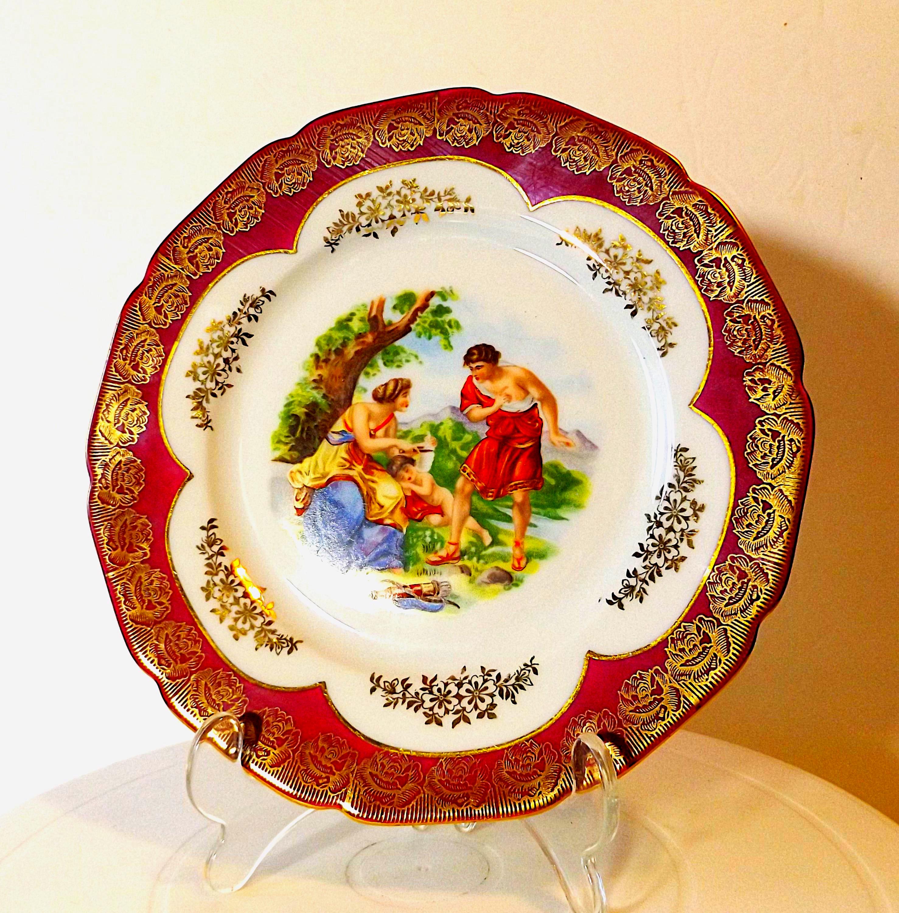 ドレスデン　Richard Klemm工房　大皿 Richard Klemm Dresden Porcelain Antique German - Etsy