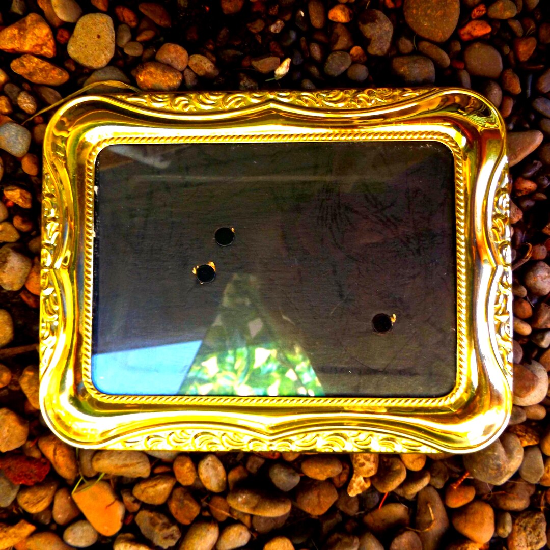 Vintage Gold Brass Ornate Photo Frame – 5x7 Wedding Picture Holder ...
