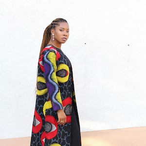 Women Coat &quot;Cheri&quot; / Long sleeve / Long Jacket / Multi color / African print